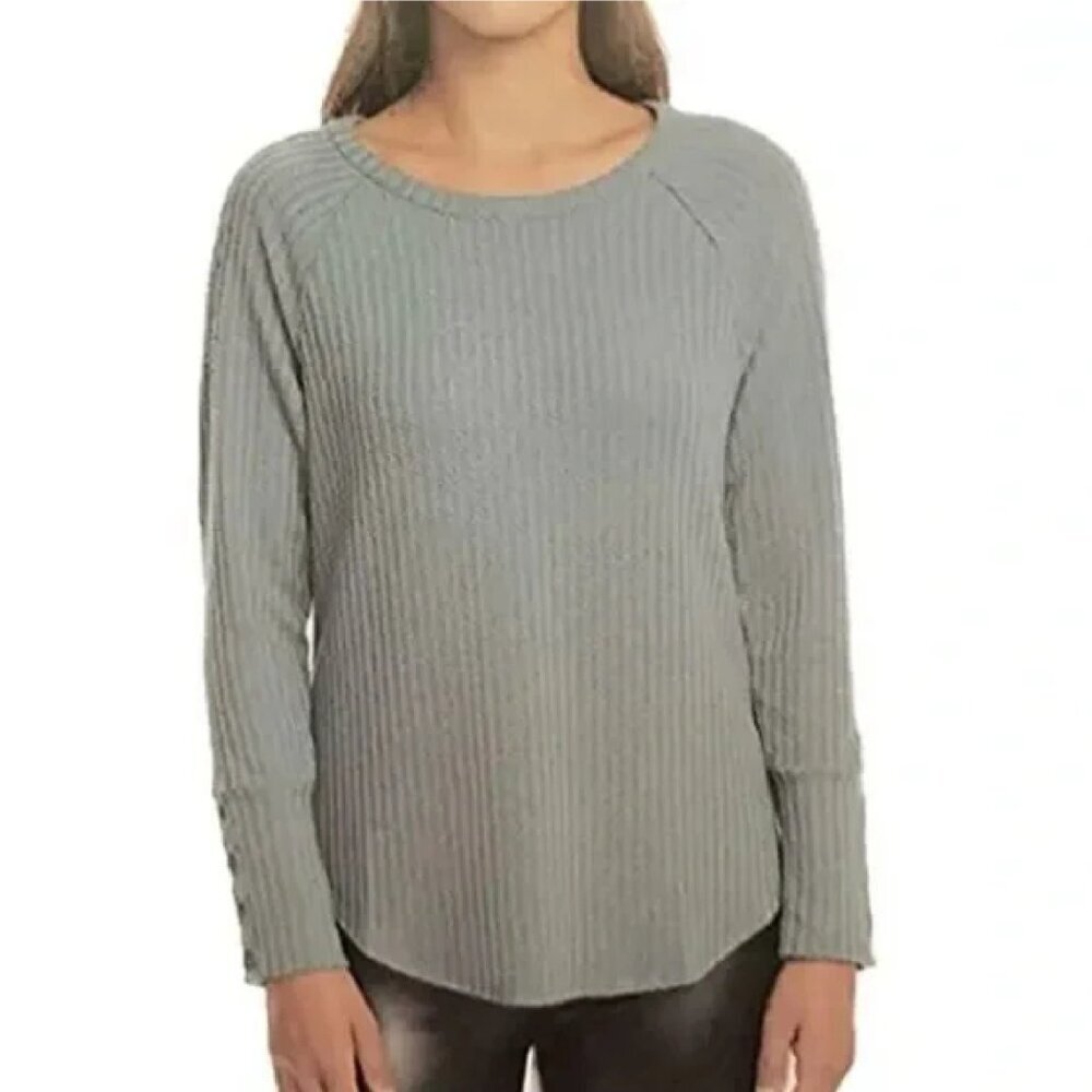 Chaser Wisteria Waffle Knit Button Cuff Long Sleeve Thermal